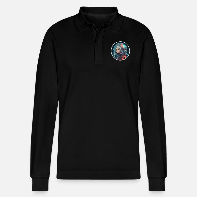 Sci Fi Fantasy Mädchen - Stanley/Stella Unisex Bio-Langarm-Poloshirt Prepster - Schwarz