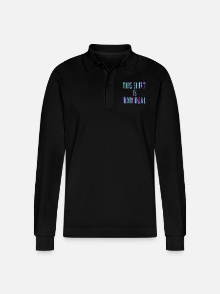 Custom Design Fun Saying - Stanley/Stella Organic Unisex Long-Sleeved Polo Shirt Prepster - black