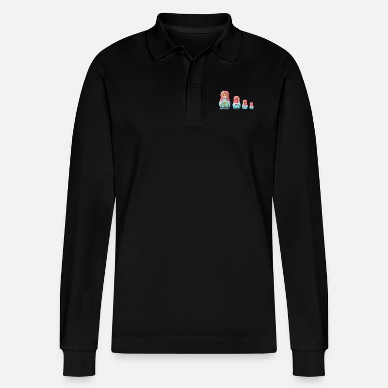 Evolution Matroschka - Stanley/Stella Unisex Bio-Langarm-Poloshirt Prepster - Schwarz