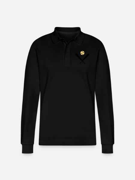 Baseball - Stanley/Stella Organic Unisex Long-Sleeved Polo Shirt Prepster - black