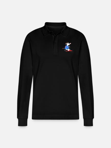 Roland Raser - Stanley/Stella Organic Unisex Long-Sleeved Polo Shirt Prepster - black