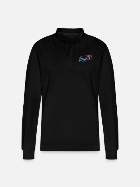Funny VHS VCR Vintage 90s 80s Shirt Gift - Stanley/Stella Organic Unisex Long-Sleeved Polo Shirt Prepster - black