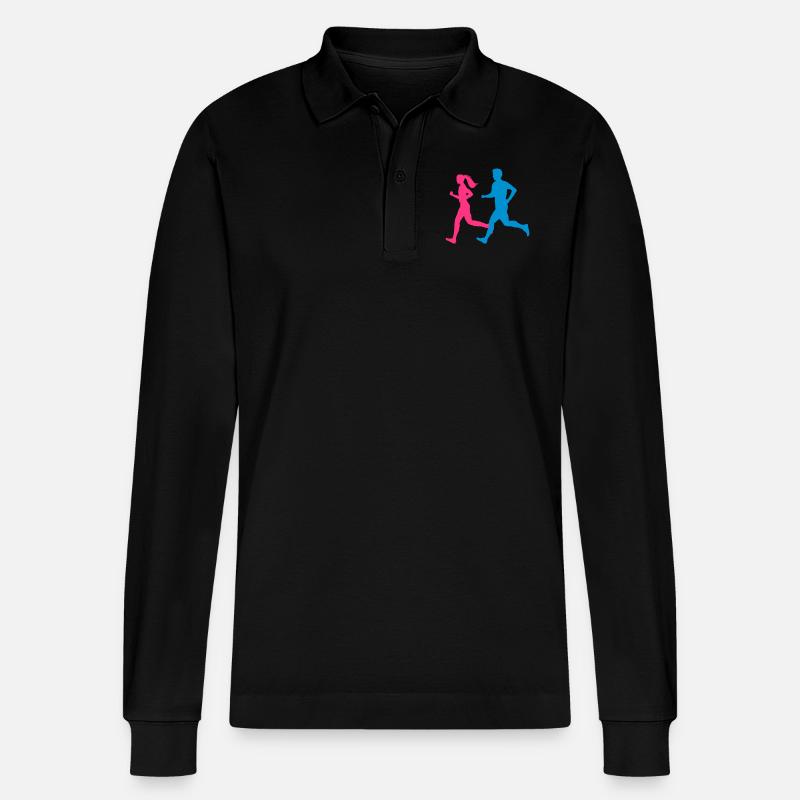 Jogger Paar bunt - Stanley/Stella Unisex Bio-Langarm-Poloshirt Prepster - Schwarz