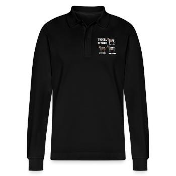 Types Of Zebra, Zebra Breeds List Animal Lover - Stanley/Stella Organic Unisex Long-Sleeved Polo Shirt Prepster - black - Front - Anna (173cm) & Nico (186cm)