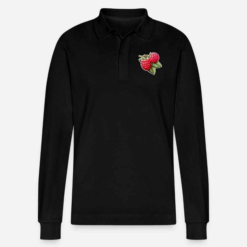 Framboise Double Fruit - Polo à manches longues bio PREPSTER Stanley/Stella Unisexe - noir