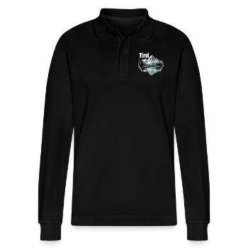 Tyrol with mountains, the Loyalty of the Alps to the province of Tyrol - Stanley/Stella Organic Unisex Long-Sleeved Polo Shirt Prepster - black - Front - Anna (173cm) & Nico (186cm)