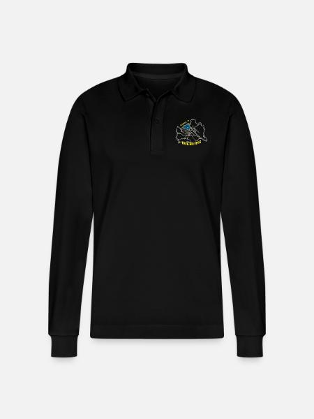 Döbling Wien 19 - Stanley/Stella Unisex Bio-Langarm-Poloshirt Prepster - Schwarz