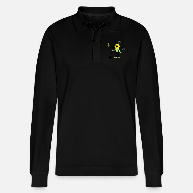 sonnenblume - Stanley/Stella Unisex Bio-Langarm-Poloshirt Prepster - Schwarz