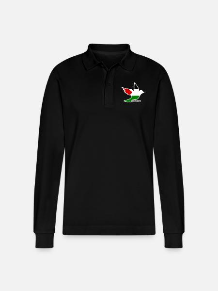 Free palestine - Stanley/Stella Organic Unisex Long-Sleeved Polo Shirt Prepster - black