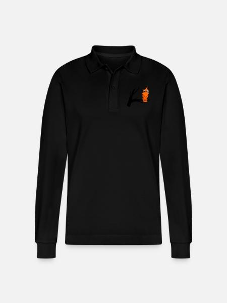 vogel2 - Stanley/Stella Unisex Bio-Langarm-Poloshirt Prepster - Schwarz