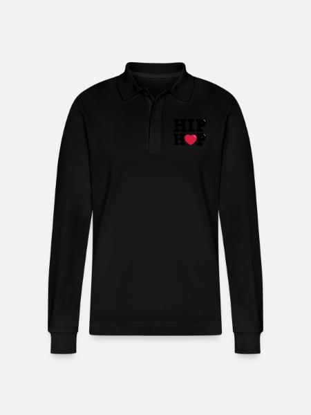 hiphop - Stanley/Stella Organic Unisex Long-Sleeved Polo Shirt Prepster - black
