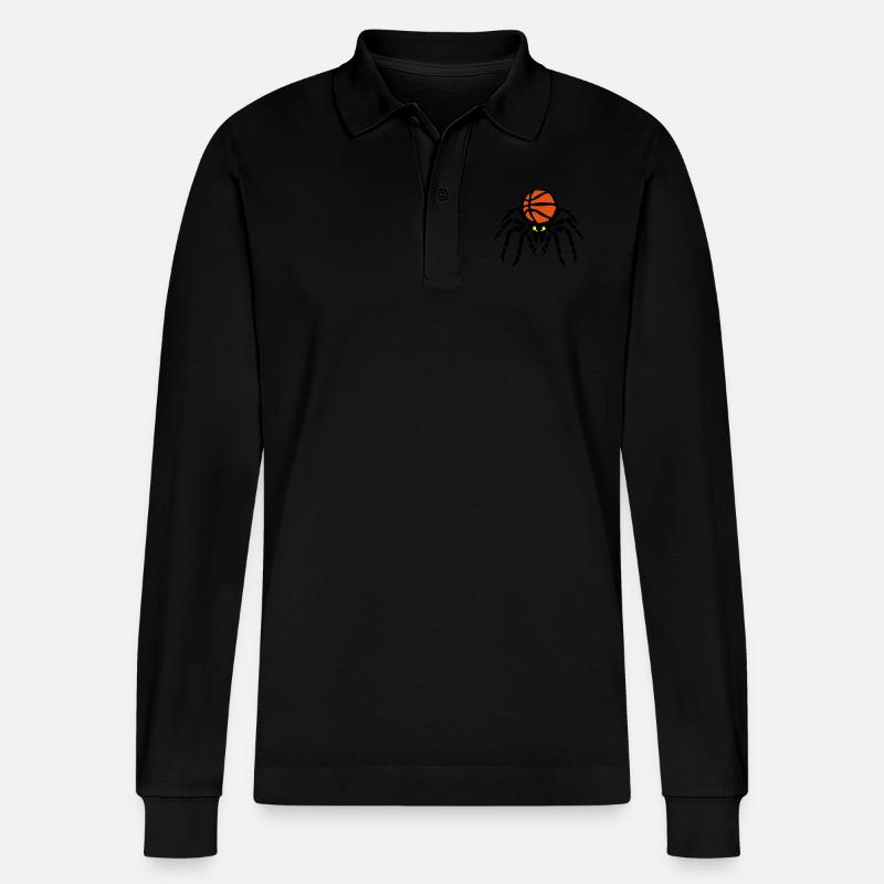 Basketball-spider spider Spinner-Flasche - Stanley/Stella Unisex Bio-Langarm-Poloshirt Prepster - Schwarz