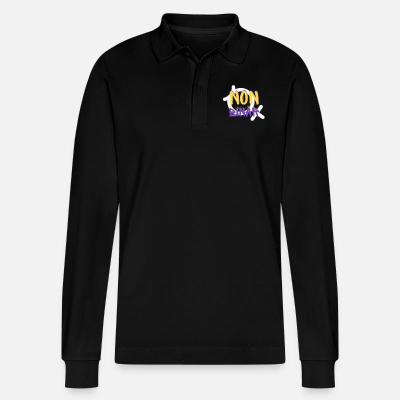 NON BINÄR Identity - Stanley/Stella Unisex Bio-Langarm-Poloshirt Prepster - Schwarz