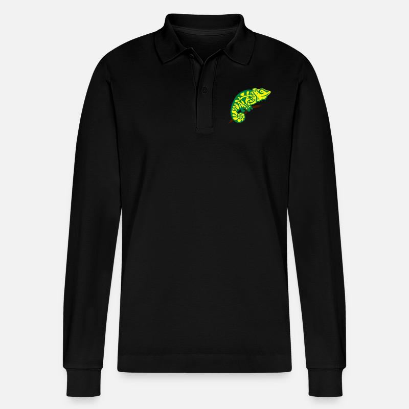 Chamäleon - Stanley/Stella Unisex Bio-Langarm-Poloshirt Prepster - Schwarz