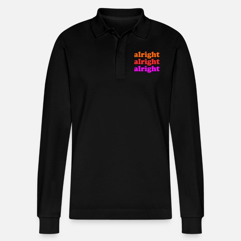 Alright Alright Alright - Stanley/Stella Unisex Bio-Langarm-Poloshirt Prepster - Schwarz