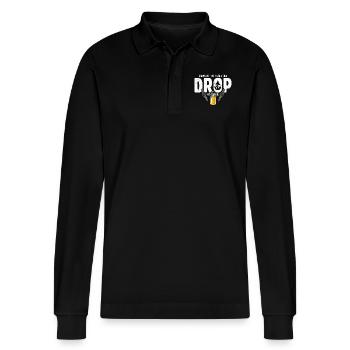 Changing The World One Drop At A Time Essential Oi - Stanley/Stella Organic Unisex Long-Sleeved Polo Shirt Prepster - black - Front - Anna (173cm) & Nico (186cm)