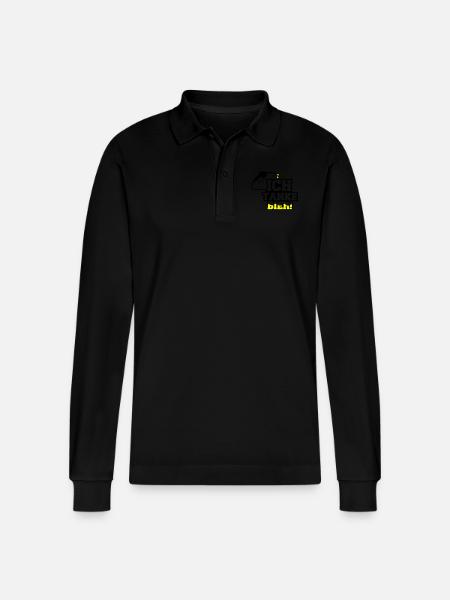 I fill up with beer - Stanley/Stella Organic Unisex Long-Sleeved Polo Shirt Prepster - black