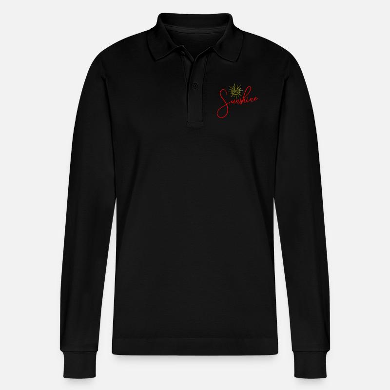 Sonnenschein Sonne Symbol - Stanley/Stella Unisex Bio-Langarm-Poloshirt Prepster - Schwarz