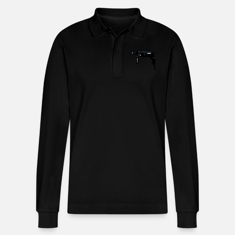 Drill - Stanley/Stella Organic Unisex Long-Sleeved Polo Shirt Prepster - black