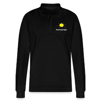 Sonnengruppe Kindergarten Geschenk - Stanley/Stella Unisex Bio-Langarm-Poloshirt Prepster - Schwarz - Vorne - Anna (173cm) & Nico (186cm)