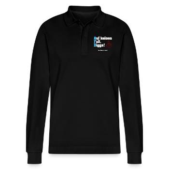 Auf keinen Fall Digga! - Anti-AfD - Stanley/Stella Unisex Bio-Langarm-Poloshirt Prepster - Schwarz - Vorne - Anna (173cm) & Nico (186cm)