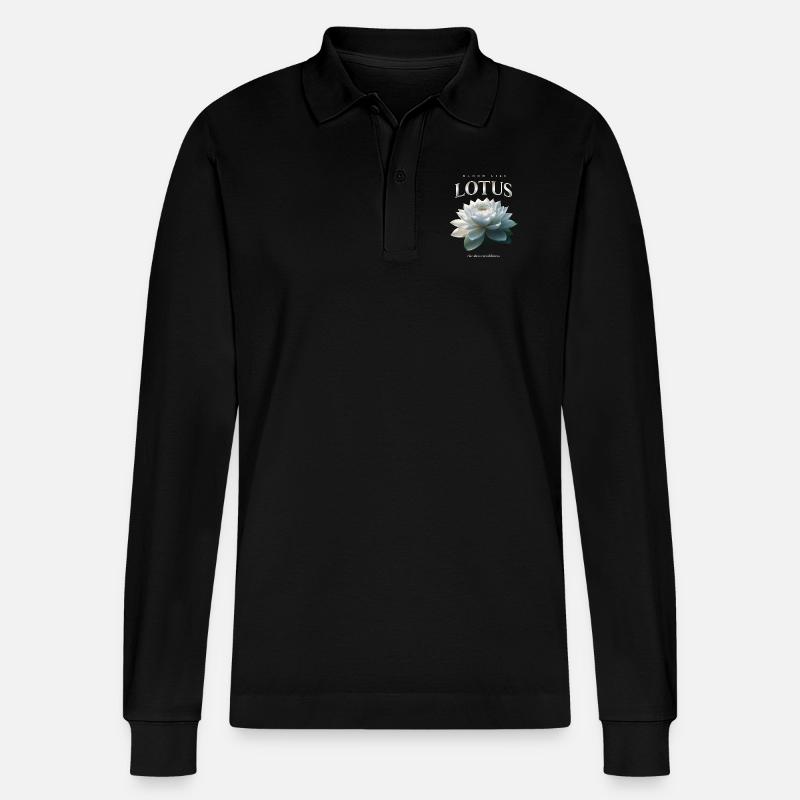Bloom like Lotus - Stanley/Stella Unisex Bio-Langarm-Poloshirt Prepster - Schwarz