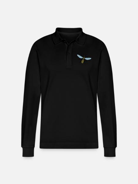 Hornisse - Stanley/Stella Unisex Bio-Langarm-Poloshirt Prepster - Schwarz