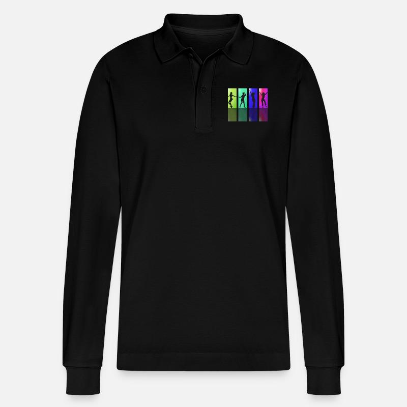 Dancing - Stanley/Stella Unisex Bio-Langarm-Poloshirt Prepster - Schwarz