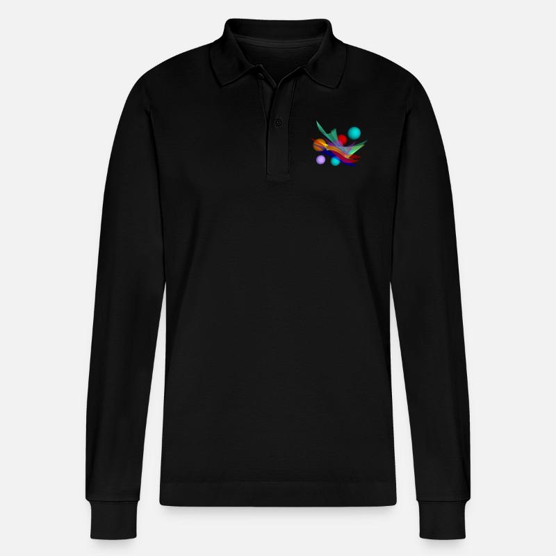Design mit bicubic waves - Stanley/Stella Unisex Bio-Langarm-Poloshirt Prepster - Schwarz
