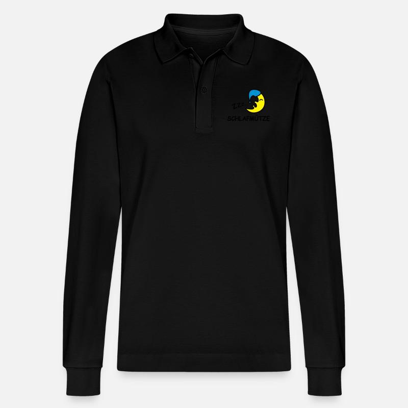 Schlafmütze - Stanley/Stella Unisex Bio-Langarm-Poloshirt Prepster - Schwarz