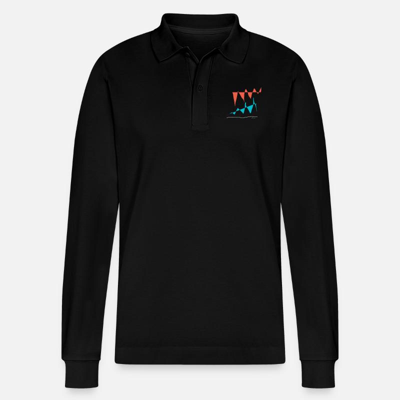 Abstract design Abstand der Klippen - Stanley/Stella Unisex Bio-Langarm-Poloshirt Prepster - Schwarz