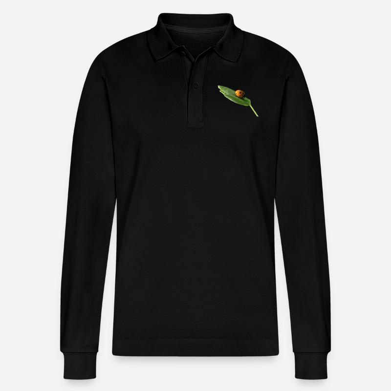 Glückskäferchen Marienkäfer ohne text - Stanley/Stella Unisex Bio-Langarm-Poloshirt Prepster - Schwarz