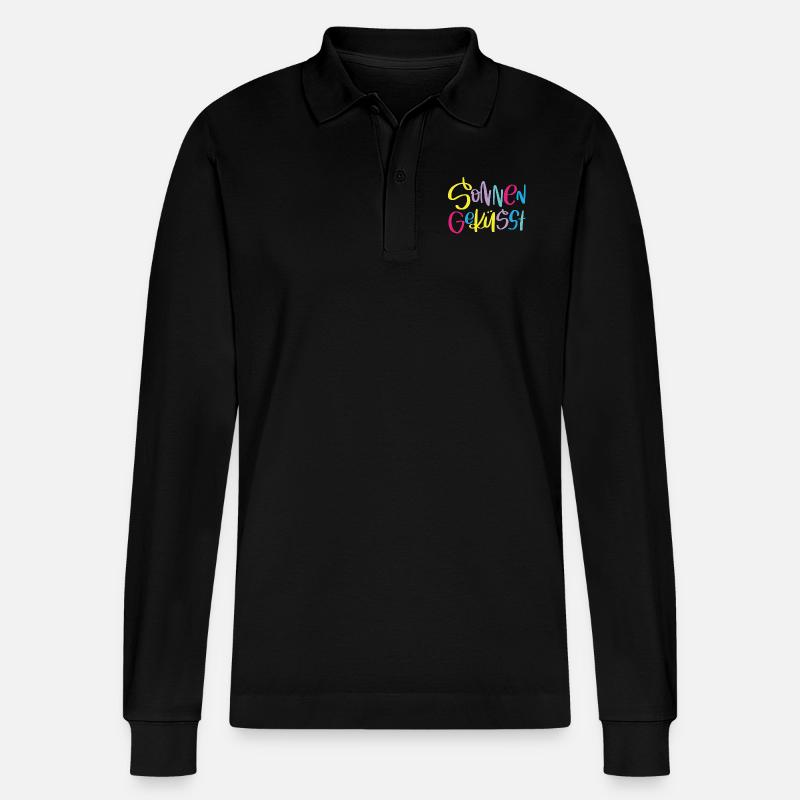 Sonnengeküsst - Stanley/Stella Unisex Bio-Langarm-Poloshirt Prepster - Schwarz