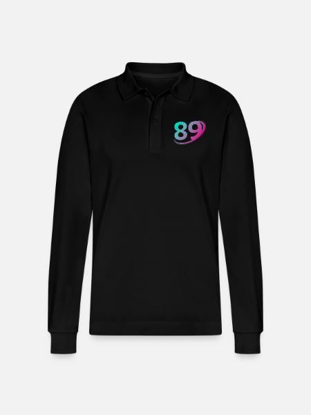 Nummer 89 mehrfarbig - Stanley/Stella Unisex Bio-Langarm-Poloshirt Prepster - Schwarz