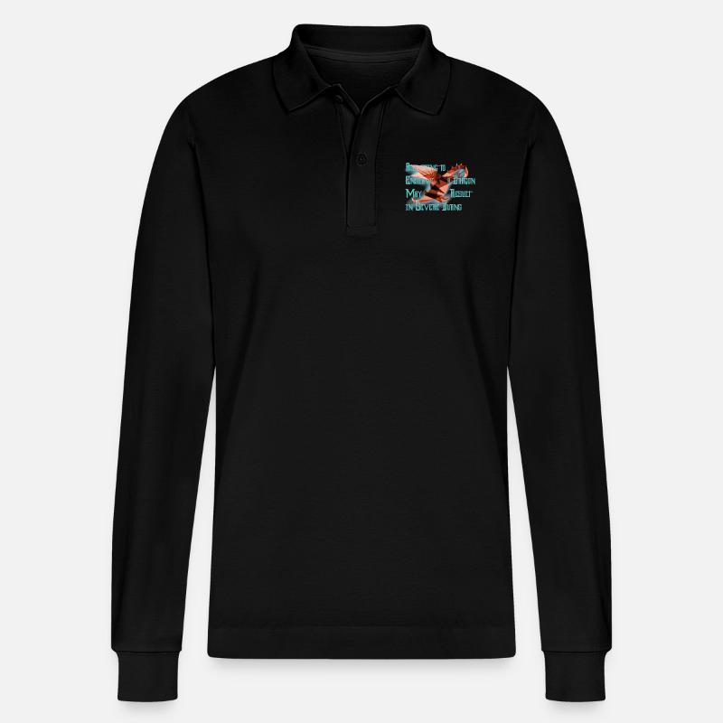 Freundlicher Drache - Stanley/Stella Unisex Bio-Langarm-Poloshirt Prepster - Schwarz