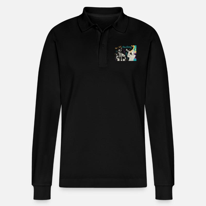 NY JAZZ SESSIONS - Stanley/Stella Unisex Bio-Langarm-Poloshirt Prepster - Schwarz