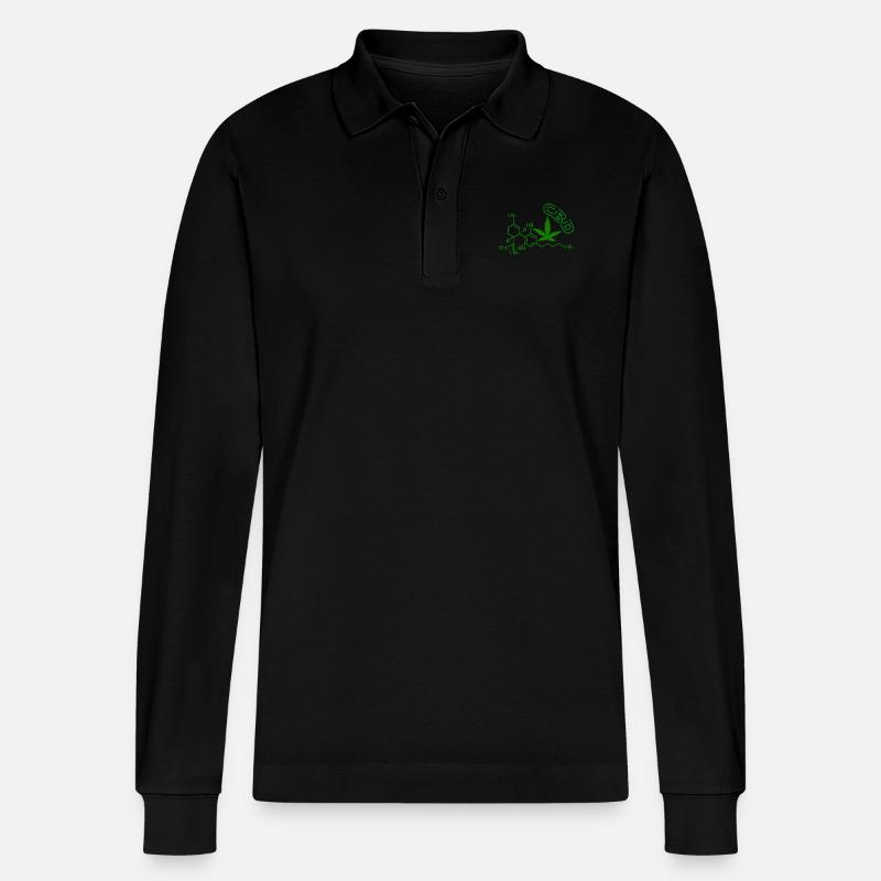 CBD molecular structure - Stanley/Stella Organic Unisex Long-Sleeved Polo Shirt Prepster - black