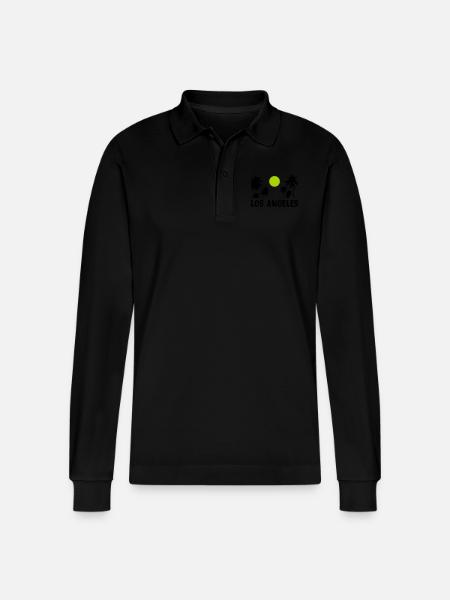 Los Angeles - Stanley/Stella Organic Unisex Long-Sleeved Polo Shirt Prepster - black