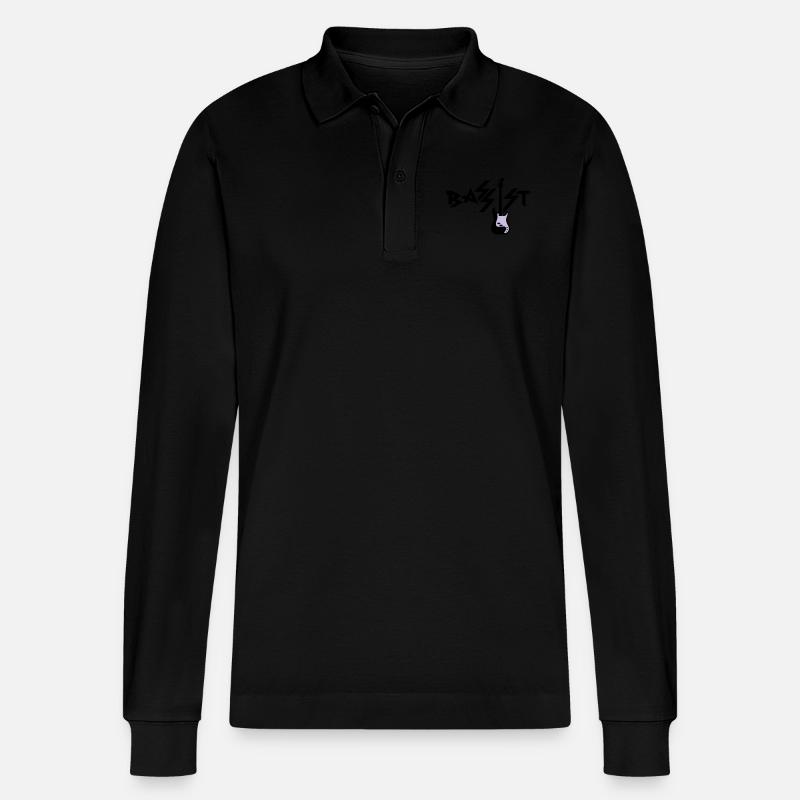bassist - Stanley/Stella Unisex Bio-Langarm-Poloshirt Prepster - Schwarz