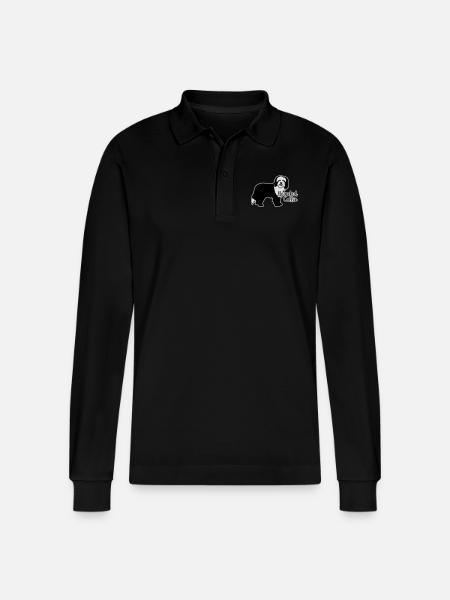 Bearded Collie - Stanley/Stella Organic Unisex Long-Sleeved Polo Shirt Prepster - black