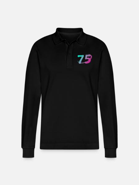 Nummer 75 mehrfarbig - Stanley/Stella Unisex Bio-Langarm-Poloshirt Prepster - Schwarz