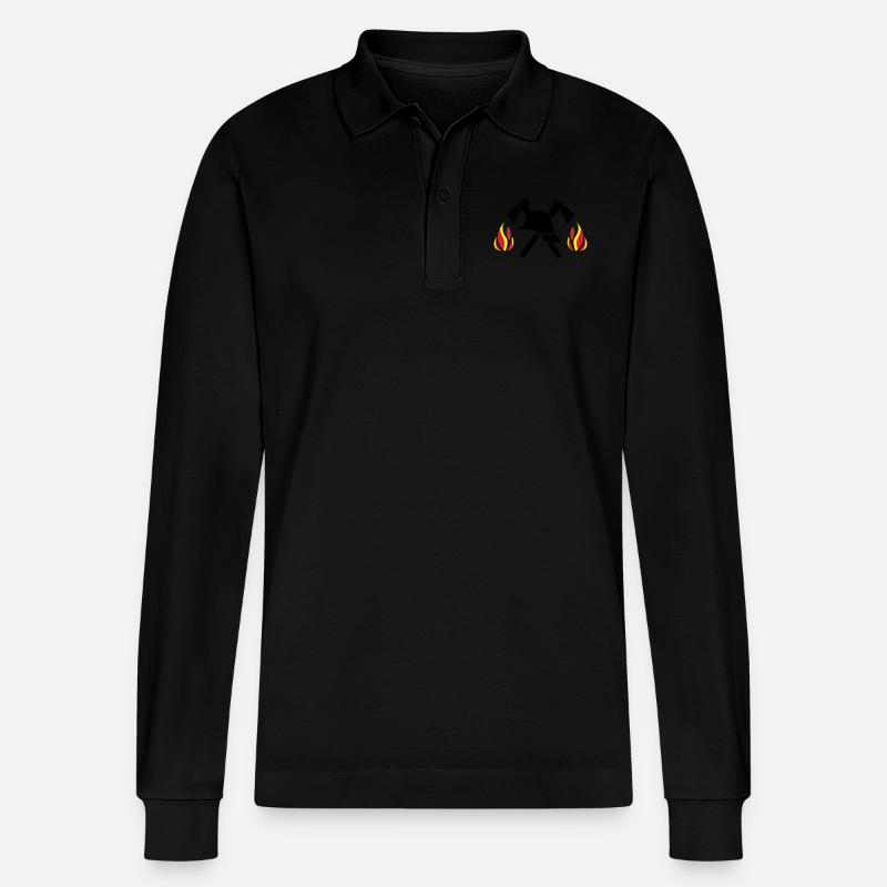 firefighter - Stanley/Stella Unisex Bio-Langarm-Poloshirt Prepster - Schwarz