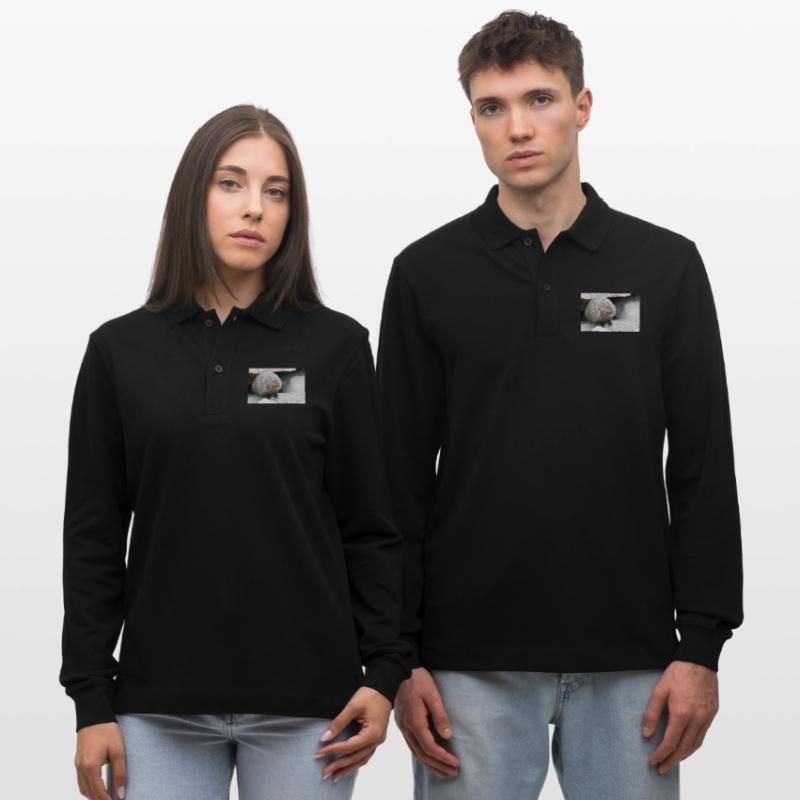 Gebänderte Manguste oder Zebramanguste Stanley/Stella Unisex Bio-Langarm-Poloshirt Prepster