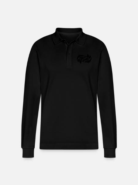 Pike Fish - Stanley/Stella Organic Unisex Long-Sleeved Polo Shirt Prepster - black