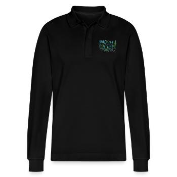 Different, not wrong - Stanley/Stella Organic Unisex Long-Sleeved Polo Shirt Prepster - black - Front - Anna (173cm) & Nico (186cm)