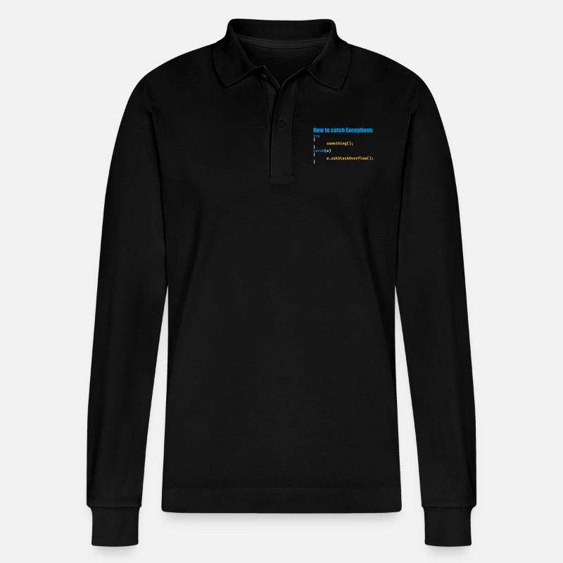Programmierer, Software, Informatik, Developer - Stanley/Stella Unisex Bio-Langarm-Poloshirt Prepster - Schwarz