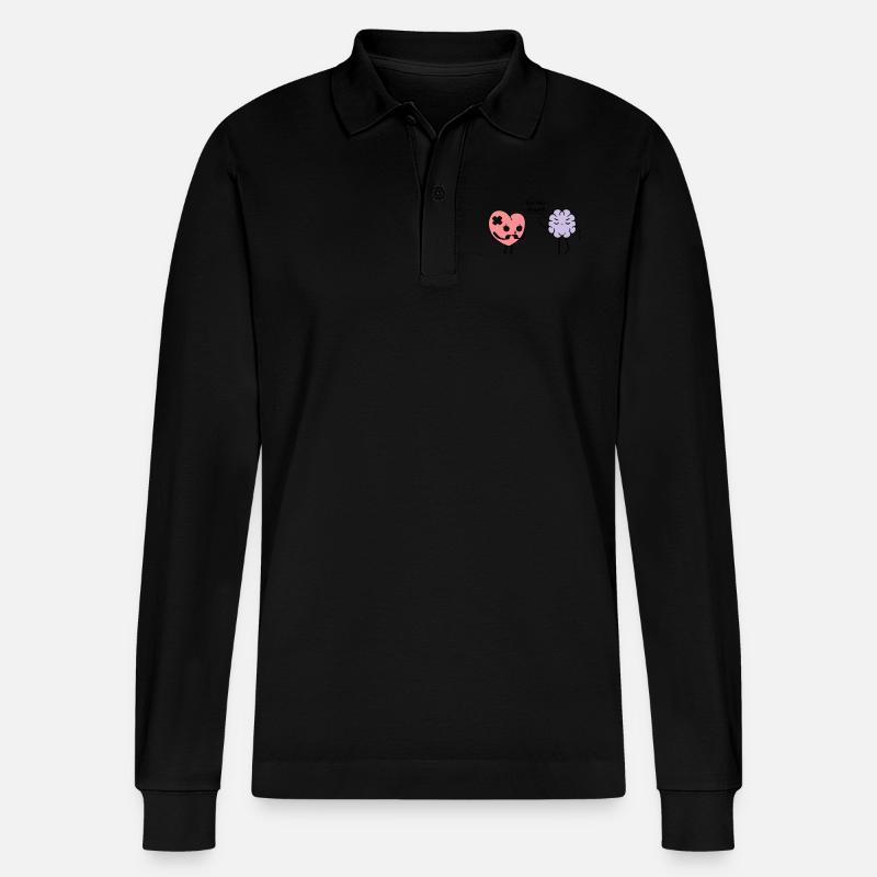 Lerne Herz - Stanley/Stella Unisex Bio-Langarm-Poloshirt Prepster - Schwarz