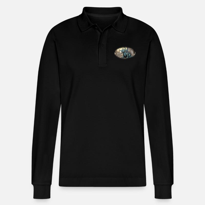 Müll Drache - Stanley/Stella Unisex Bio-Langarm-Poloshirt Prepster - Schwarz