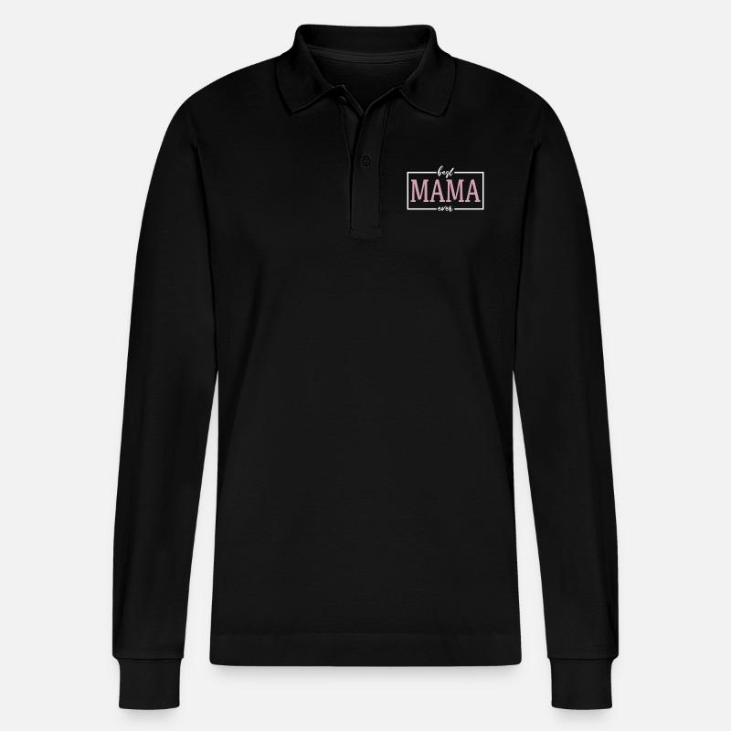 Die beste Mama - Stanley/Stella Unisex Bio-Langarm-Poloshirt Prepster - Schwarz
