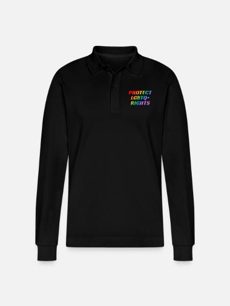 Protect LGBTQ rights - Stanley/Stella Organic Unisex Long-Sleeved Polo Shirt Prepster - black